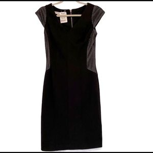 NWT Maggy London Black Sheath Mesh Side Dress 4